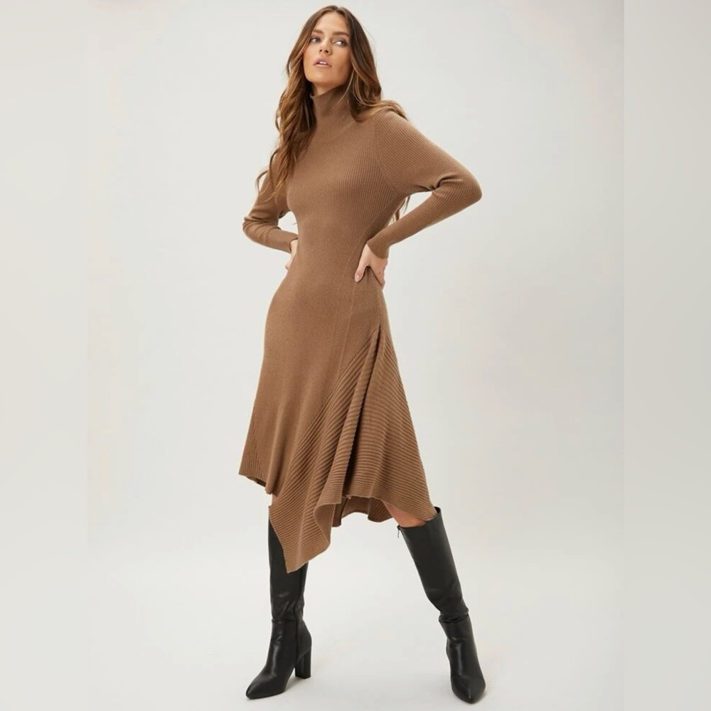 MOTF PREMIUM WOOL MIX ASYMMETRICAL SWEATER DRESS